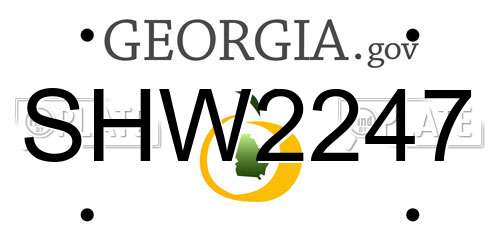 SHW2247 Georgia License Plate