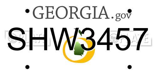 SHW3457 Georgia License Plate