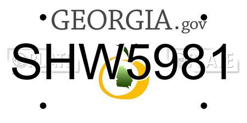 SHW5981 Georgia License Plate