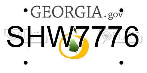 SHW7776 Georgia License Plate