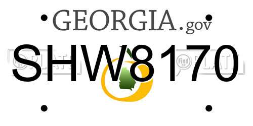 SHW8170 Georgia License Plate
