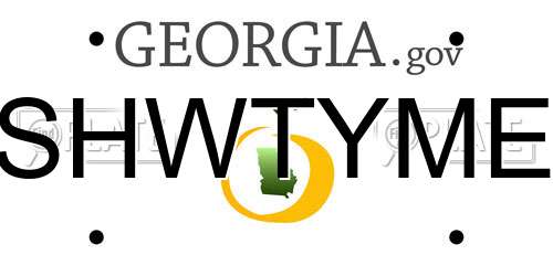 SHWTYME Georgia License Plate