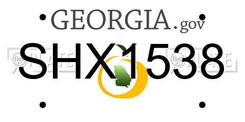 SHX1538 Georgia License Plate
