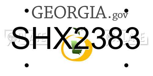 SHX2383 Georgia License Plate