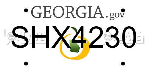 SHX4230 Georgia License Plate