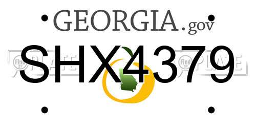 SHX4379 Georgia License Plate