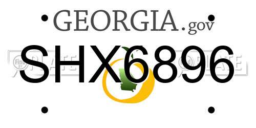 SHX6896 Georgia License Plate