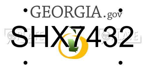 SHX7432 Georgia License Plate