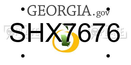 SHX7676 Georgia License Plate