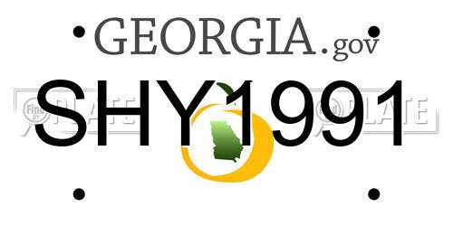 SHY1991 Georgia License Plate