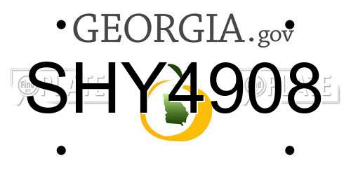 SHY4908 Georgia License Plate