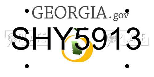 SHY5913 Georgia License Plate