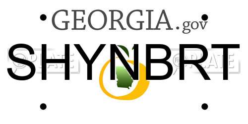 SHYNBRT Georgia License Plate