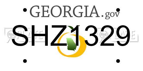 SHZ1329 Georgia License Plate