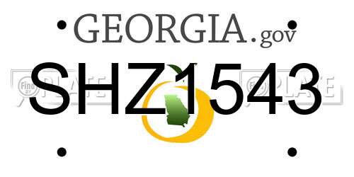 SHZ1543 Georgia License Plate