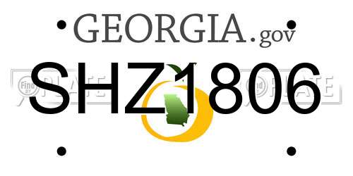 SHZ1806 Georgia License Plate