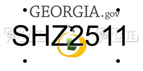 SHZ2511 Georgia License Plate