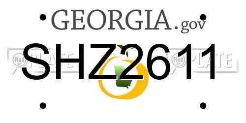 SHZ2611 Georgia License Plate