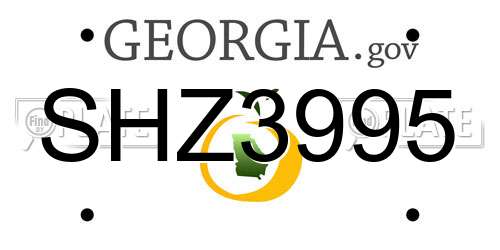 SHZ3995 Georgia License Plate