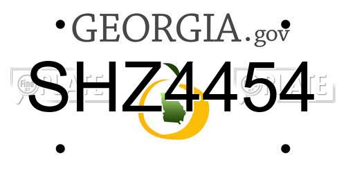 SHZ4454 Georgia License Plate