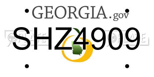 SHZ4909 Georgia License Plate
