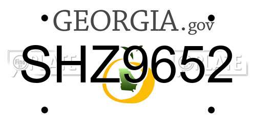 SHZ9652 Georgia License Plate