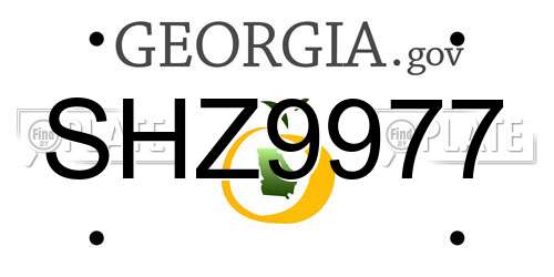 SHZ9977 Georgia License Plate