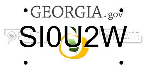 SI0U2W Georgia License Plate