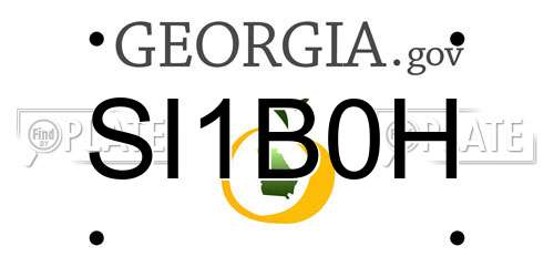 SI1B0H Georgia License Plate