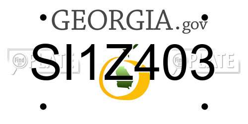 SI1Z403 Georgia License Plate