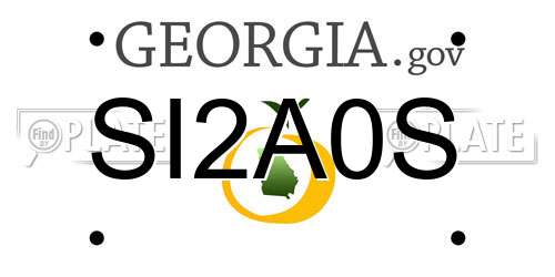 SI2A0S Georgia License Plate