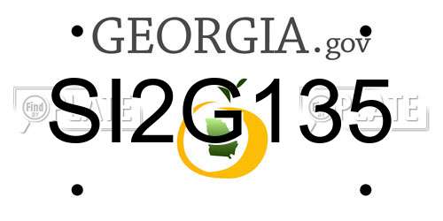 SI2G135 Georgia License Plate