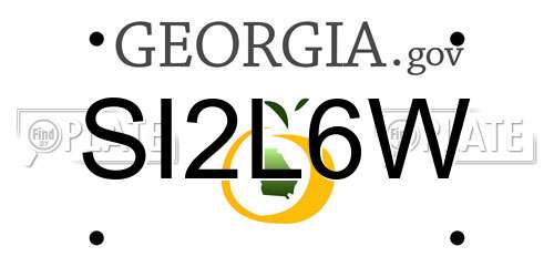SI2L6W Georgia License Plate