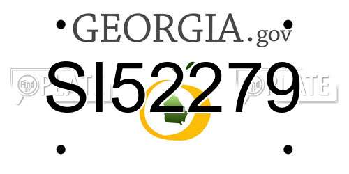 SI52279 Georgia License Plate