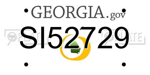 SI52729 Georgia License Plate