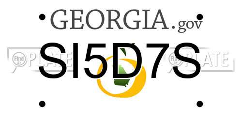 SI5D7S Georgia License Plate