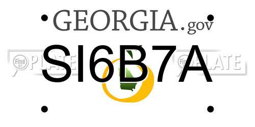 SI6B7A Georgia License Plate