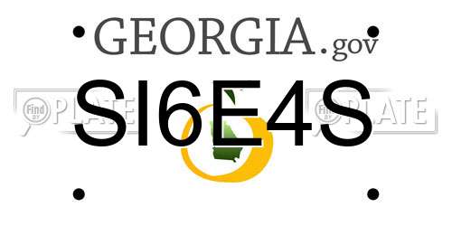 SI6E4S Georgia License Plate