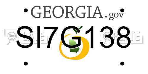 SI7G138 Georgia License Plate