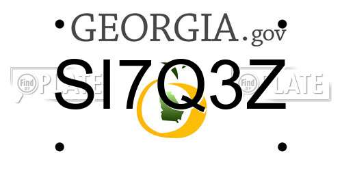 SI7Q3Z Georgia License Plate