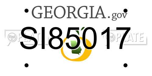 SI85017 Georgia License Plate