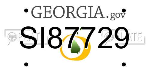 SI87729 Georgia License Plate