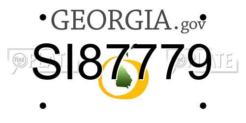 SI87779 Georgia License Plate