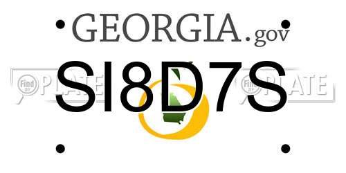 SI8D7S Georgia License Plate