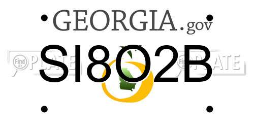 SI8O2B Georgia License Plate