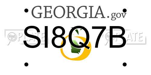 SI8Q7B Georgia License Plate