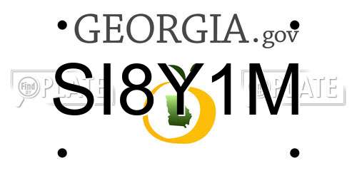 SI8Y1M Georgia License Plate