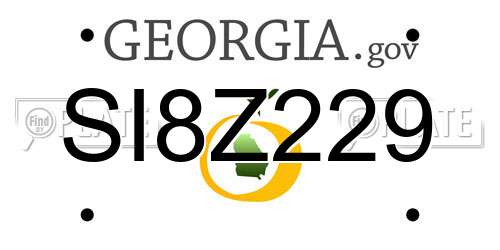 SI8Z229 Georgia License Plate