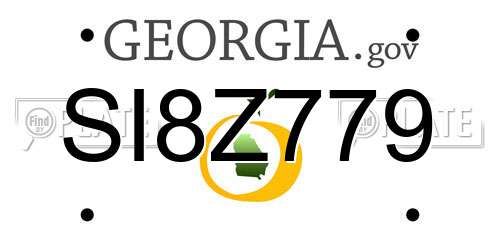 SI8Z779 Georgia License Plate