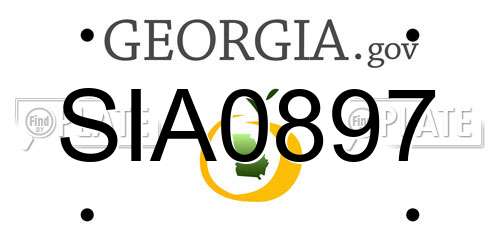 SIA0897 Georgia License Plate